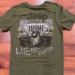 Jeep T-Shirt Men’s Size Small “Life Off Road" Olive Green